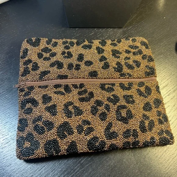 Stunning Vintage Leopard Print Beaded Clutch by Moyna - Picture 4 of 12